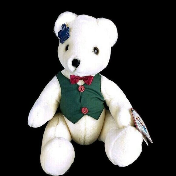 Applause 1988 Welcome Friends jointed teddy bear plush toy animal with vest - Picture 10 of 11